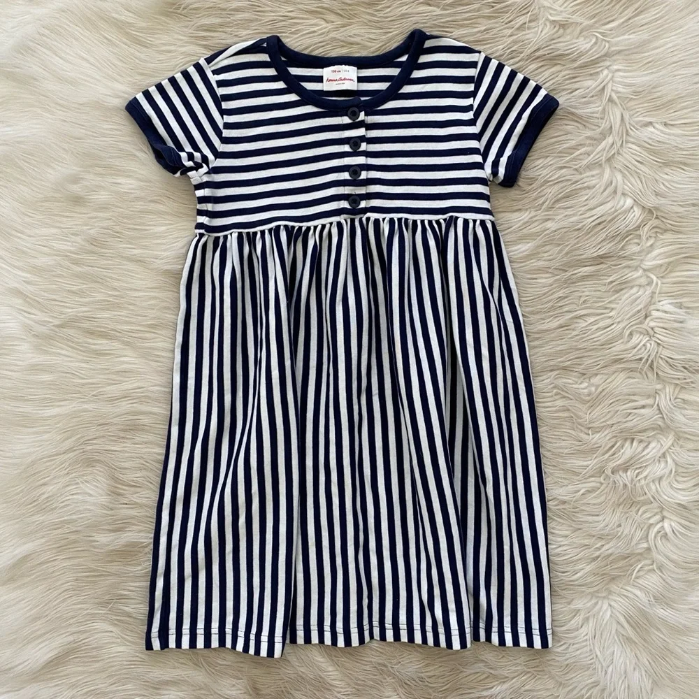 Hanna Andersson Navy Blue Stripe Play Dress